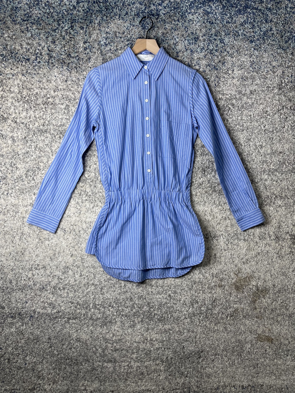 Thakoon Addition Shirt Womens 2 Stripe Long Sleeve Button Waist Blouse Top